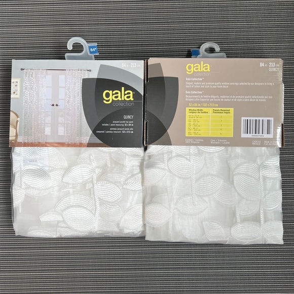 *new* pair of sheer white embroidered curtains - Picture 5 of 5